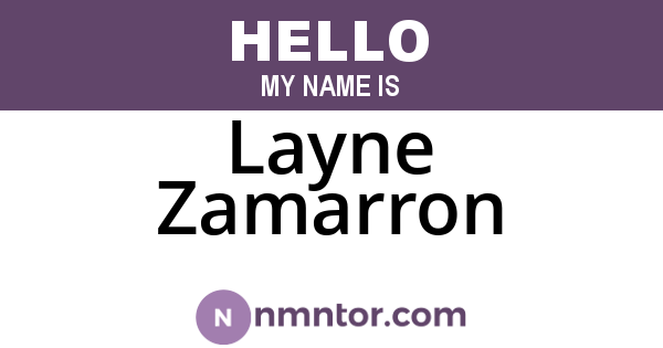 Layne Zamarron