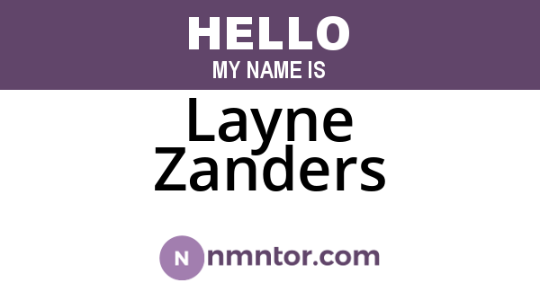 Layne Zanders