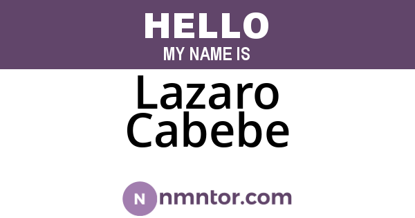 Lazaro Cabebe