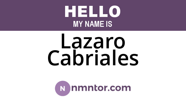 Lazaro Cabriales