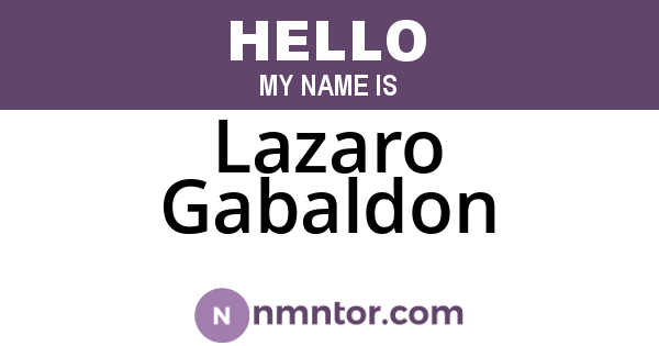 Lazaro Gabaldon