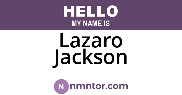 Lazaro Jackson