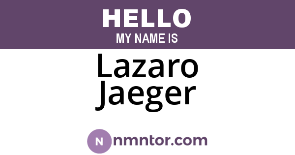 Lazaro Jaeger