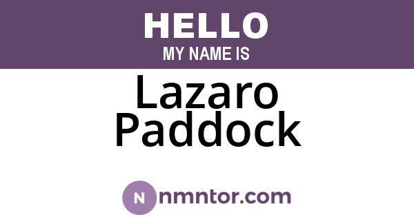 Lazaro Paddock