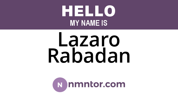 Lazaro Rabadan