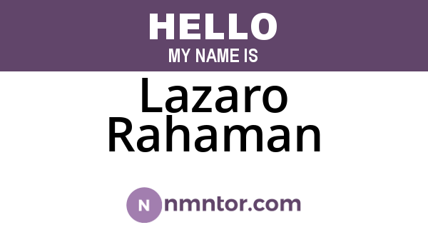 Lazaro Rahaman