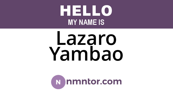 Lazaro Yambao