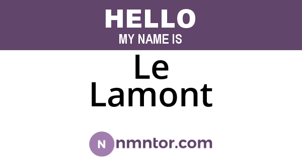 Le Lamont