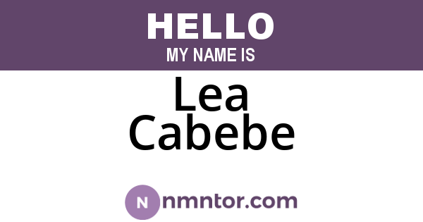 Lea Cabebe