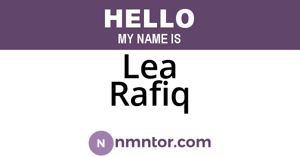 Lea Rafiq