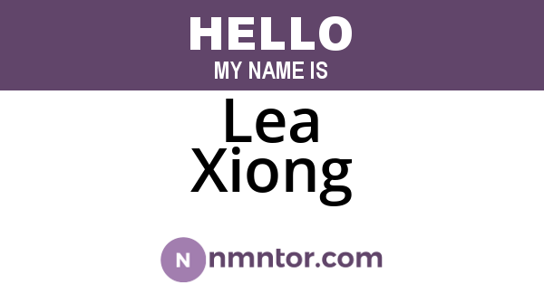Lea Xiong
