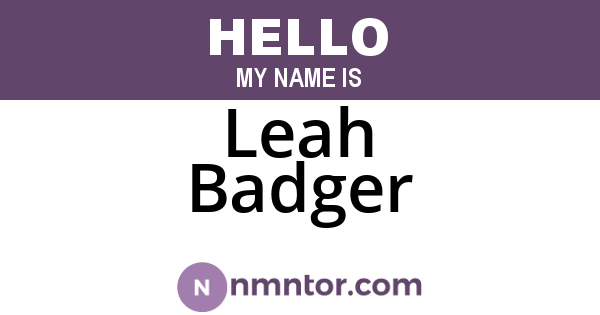 Leah Badger