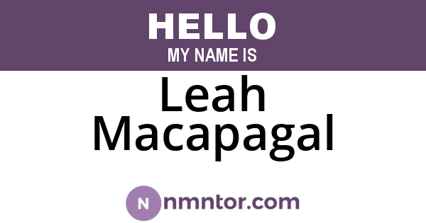 Leah Macapagal