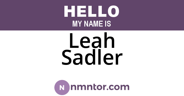 Leah Sadler