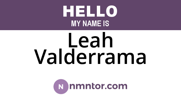 Leah Valderrama