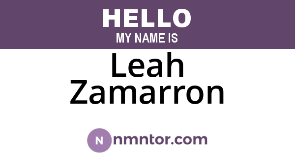 Leah Zamarron