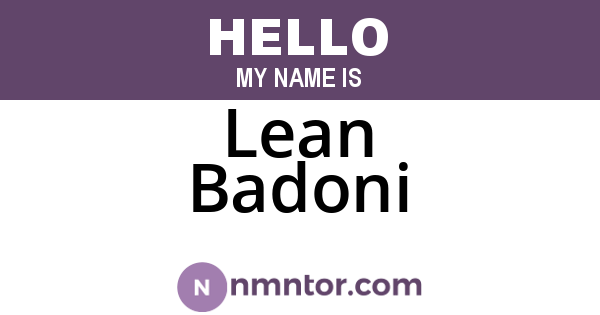 Lean Badoni