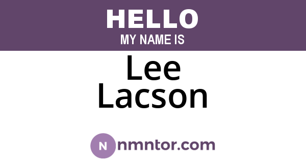 Lee Lacson
