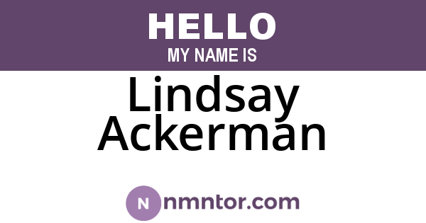Lindsay Ackerman
