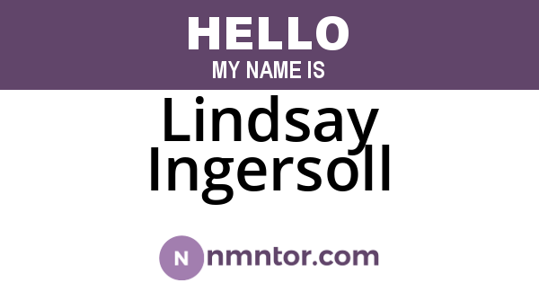 Lindsay Ingersoll