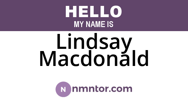 Lindsay Macdonald