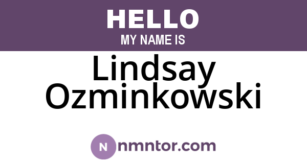 Lindsay Ozminkowski