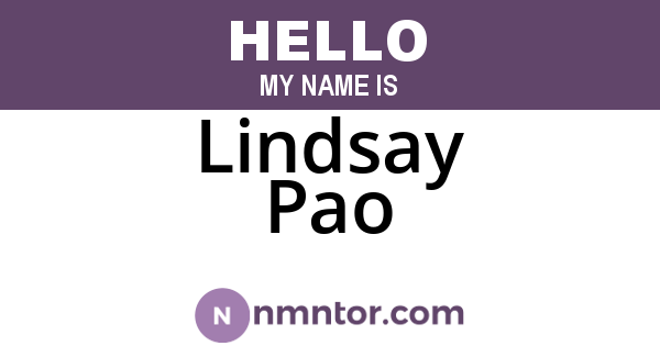 Lindsay Pao