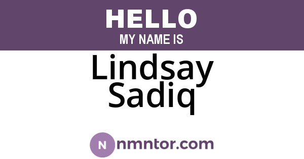 Lindsay Sadiq