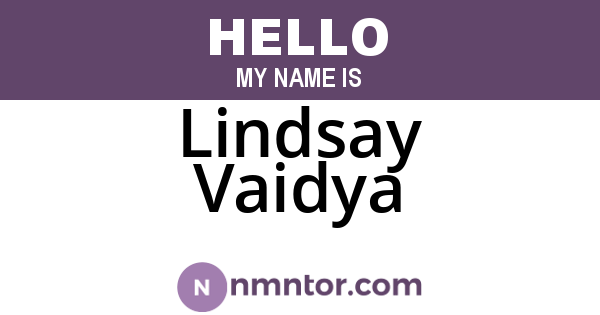 Lindsay Vaidya