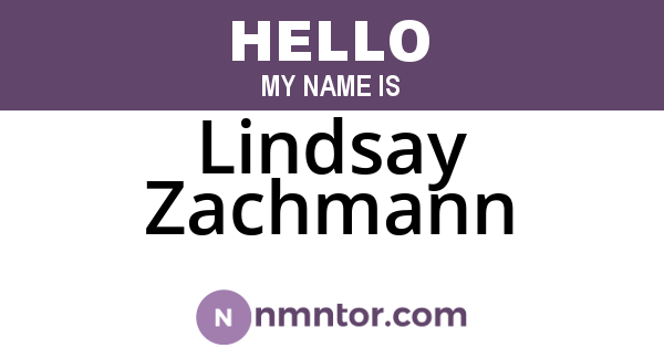 Lindsay Zachmann