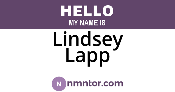 Lindsey Lapp