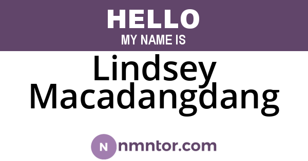 Lindsey Macadangdang