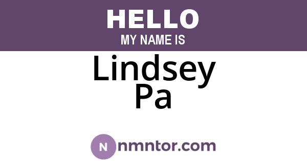 Lindsey Pa