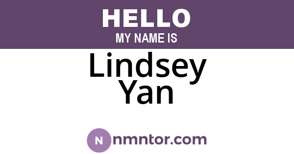 Lindsey Yan