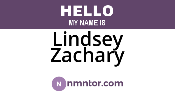 Lindsey Zachary