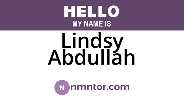 Lindsy Abdullah