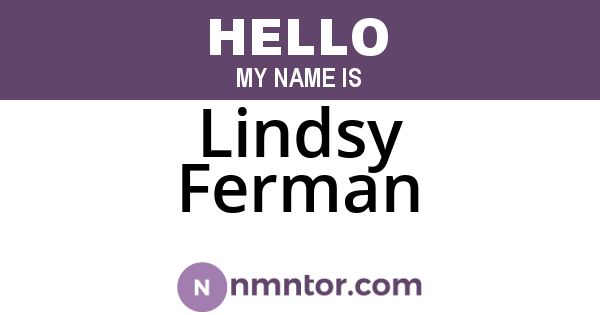 Lindsy Ferman