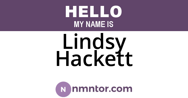 Lindsy Hackett