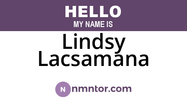 Lindsy Lacsamana