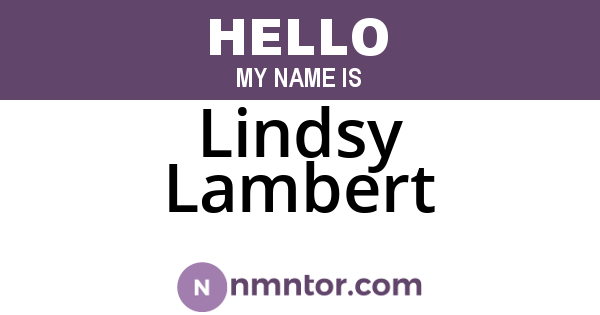 Lindsy Lambert