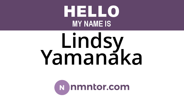 Lindsy Yamanaka