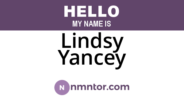 Lindsy Yancey