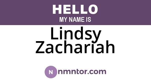 Lindsy Zachariah