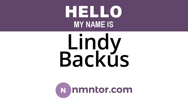 Lindy Backus