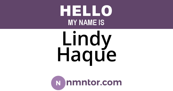Lindy Haque