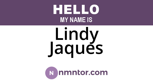 Lindy Jaques