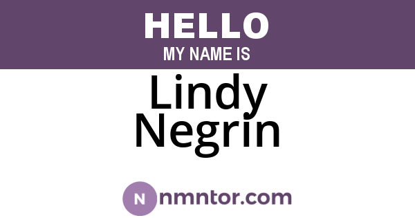 Lindy Negrin