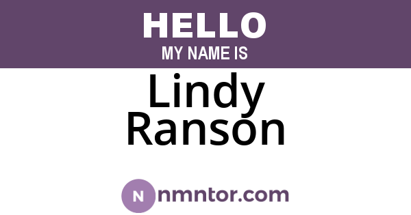 Lindy Ranson
