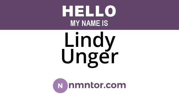 Lindy Unger