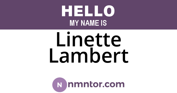 Linette Lambert